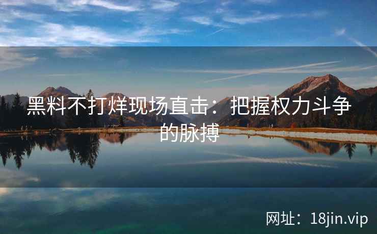 黑料不打烊现场直击：把握权力斗争的脉搏