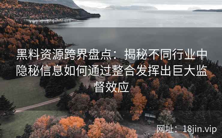 黑料资源跨界盘点：揭秘不同行业中隐秘信息如何通过整合发挥出巨大监督效应